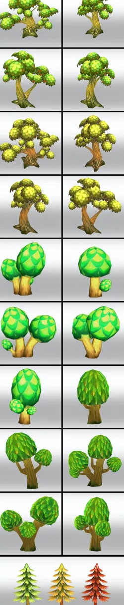 Lowpoly Fantasy Trees pack