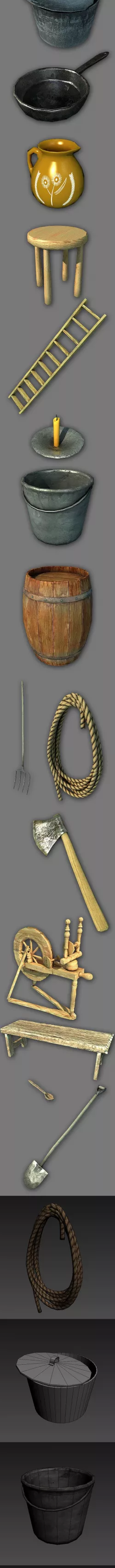 MegaPack of realistic Household Items (worn type)