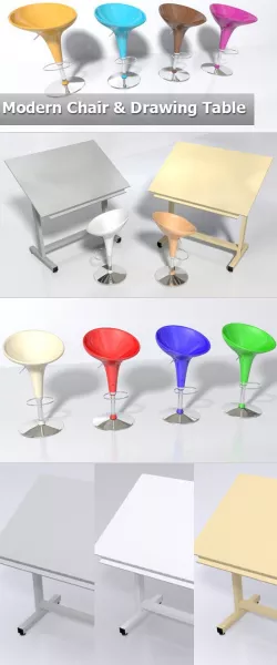 Modern chair & Drawing table