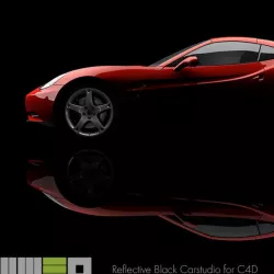 MW3D Black Car Studio Rendersetup C4D R15 AR