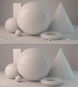 Physical render studio cinema 4D