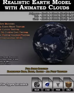 Realistic Earth Model with Animated Clouds