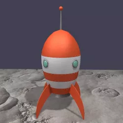 Retro Rocket - Orange and White