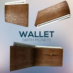 Rigged and Textured Wallet with Money
