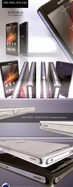 Sony Xperia Z High Detail Model (FBX-WRL-3DS-OBJ)