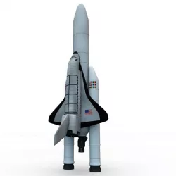 Space Shuttle with Launch Rockets