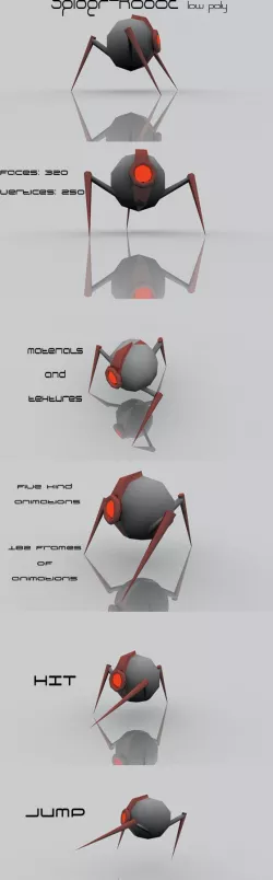 Spider - Robot low poly
