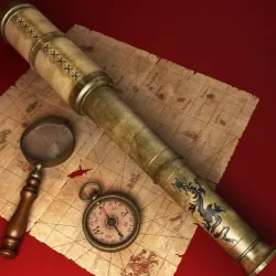 Telescope, Magnifying Glass, Compass
