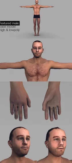 Textured Male Base Mesh Game Model