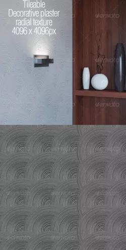 Tileable decorative plaster radial texture