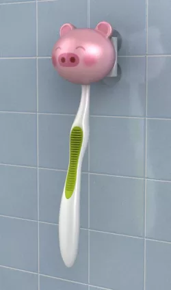 Toothbrush holder pig