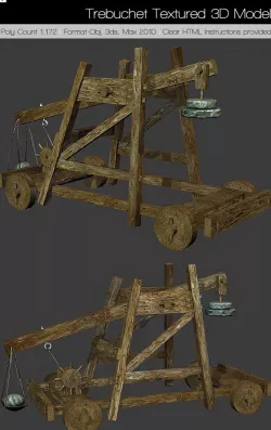 Trebuchet Textured 3D Model