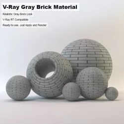 V-Ray Gray Brick Material