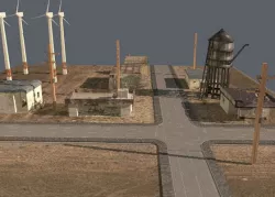 Wasteland low poly landscape