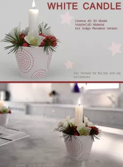 White Christmas Candle