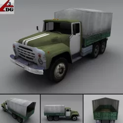 ZIL LowPoly - body chassis tarp