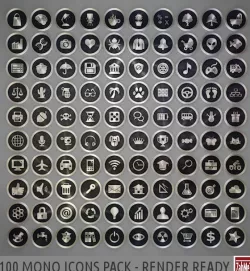 100 Mono Icons Mixed Pack