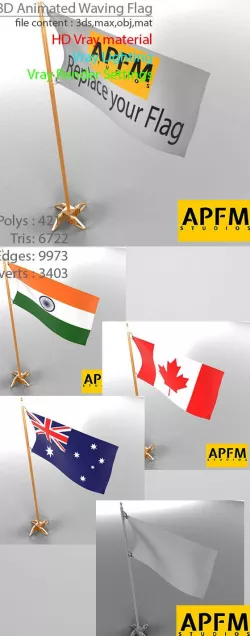 3D Animated Waving Flag