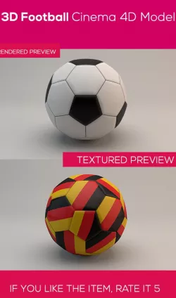 3D Football Cinema 4D Model