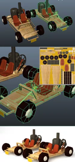 3D Steam Kart Model