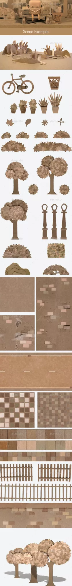 44 Handmade Cardboard City Scene Textures