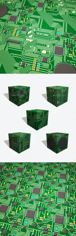 5 Circuit Board Pixel Textures