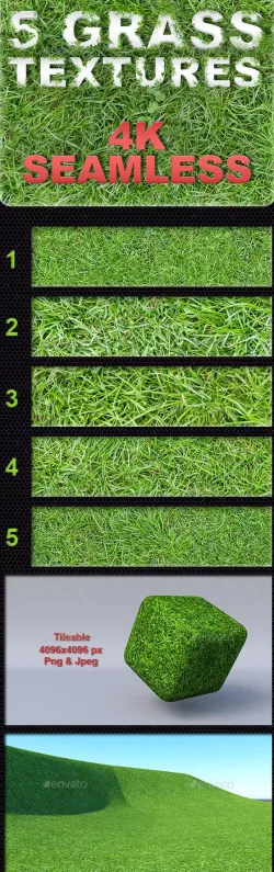 5 Grass Tileable Textures