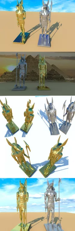 Anubis golden & silver Statue