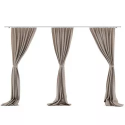 Beige Triple Curtains
