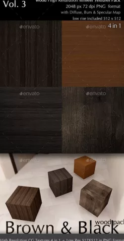 Brown & Black Wood Pack CG Textures 4 in 1