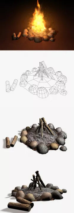 Campfire Low Poly