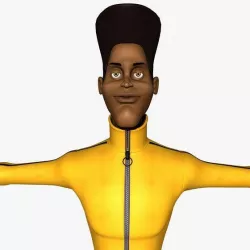 Cartoon Character Black Guy 3D Model