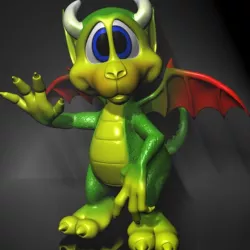 Cartoon Dragon Rigged