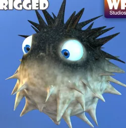 Cartoon Puffer Fish - Rigged
