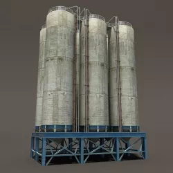 Chemical Silos Low Poly 3d Moldel