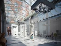 Corridor Business interior scene Render Ready