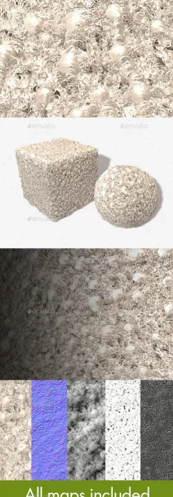 Curly Cream Fur Seamless Texture