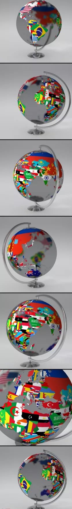 Earth Globe (World Map with Flags)