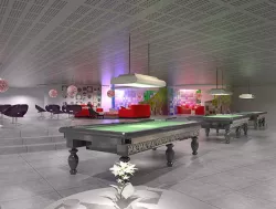 Game room, include restaurant and pool room.