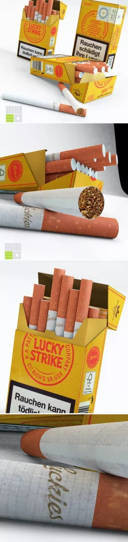 German Box of Cigarettes C4D (FBX, OBJ, 3DS, DAE)