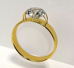 Golden Ring with Diamond