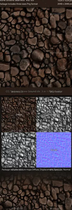 Hand Paint CG Texture Stone Ground Tile G1