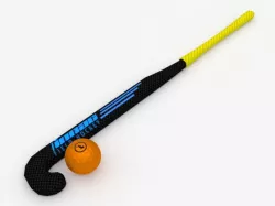 Hockey stick and ball
