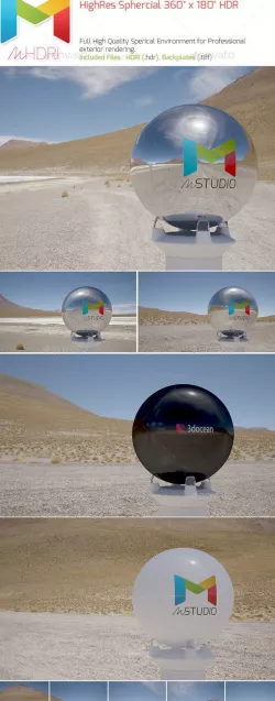 IBL HDRI: Mountain & Lake side Spherical Env. Map