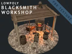 Low Poly Blacksmith Workshop (PBR)