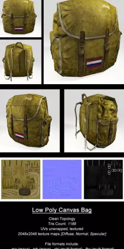 Low Poly Canvas Bag