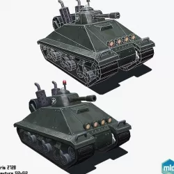 Low Poly Cartoon Big Tank