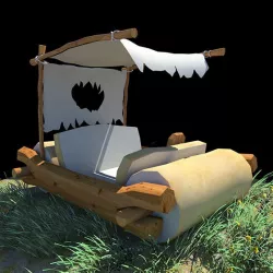 Low Poly Fred Flintstones Car