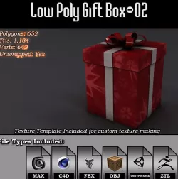 Low Poly Gift Box - 02