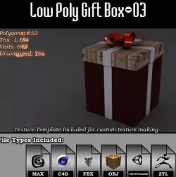 Low Poly Gift Box - 03